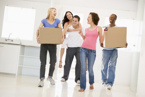 Customer placing items into a secure self storage unit