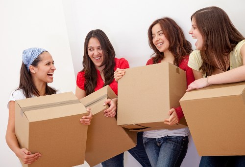 Selfstorage Islington team sorting recyclable cardboard and packaging