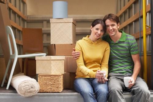 Stored household furniture in a secure local storage space