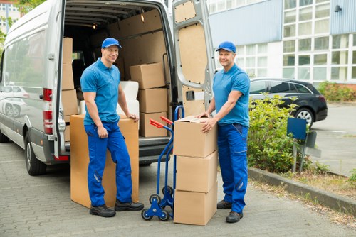 Organised storage unit with safely packed boxes and clear access