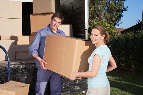Charity donation items prepared for reuse from storage clear-out